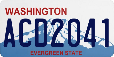 WA license plate ACD2041