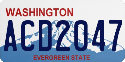 WA license plate ACD2047