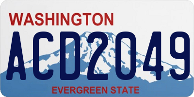 WA license plate ACD2049