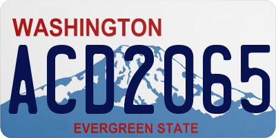 WA license plate ACD2065