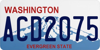 WA license plate ACD2075