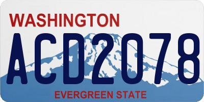 WA license plate ACD2078