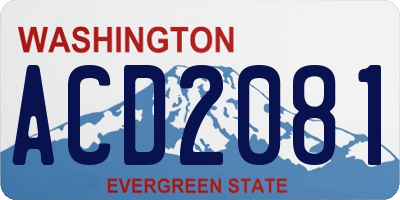 WA license plate ACD2081