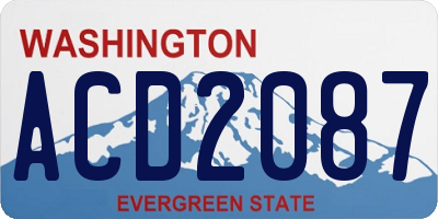 WA license plate ACD2087
