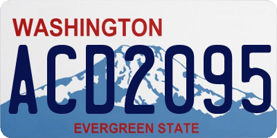 WA license plate ACD2095