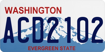 WA license plate ACD2102