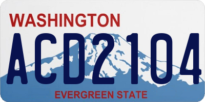 WA license plate ACD2104