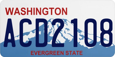 WA license plate ACD2108