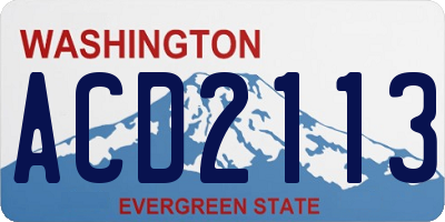 WA license plate ACD2113