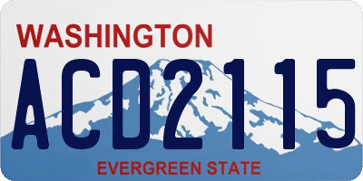 WA license plate ACD2115