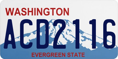 WA license plate ACD2116