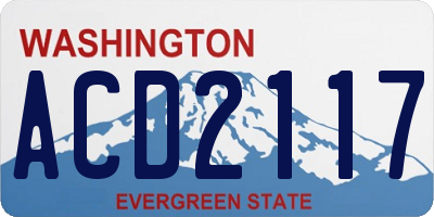 WA license plate ACD2117