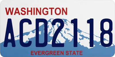 WA license plate ACD2118