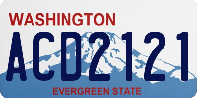 WA license plate ACD2121