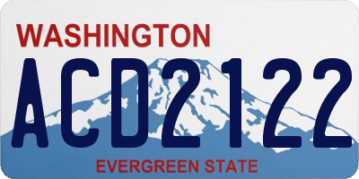 WA license plate ACD2122