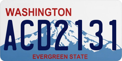 WA license plate ACD2131