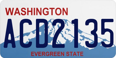 WA license plate ACD2135