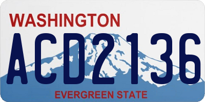 WA license plate ACD2136