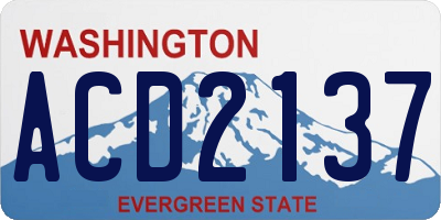 WA license plate ACD2137