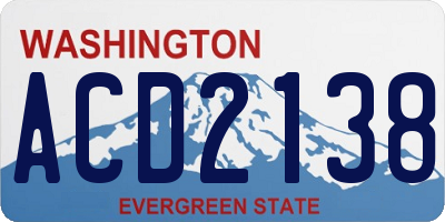 WA license plate ACD2138