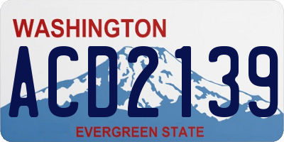 WA license plate ACD2139