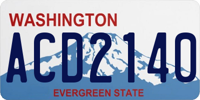 WA license plate ACD2140