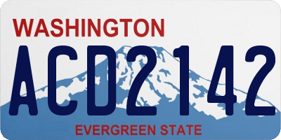WA license plate ACD2142