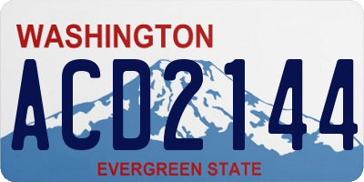 WA license plate ACD2144