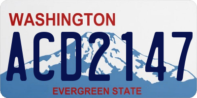 WA license plate ACD2147