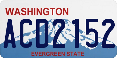 WA license plate ACD2152