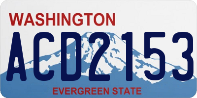 WA license plate ACD2153