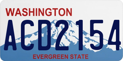 WA license plate ACD2154