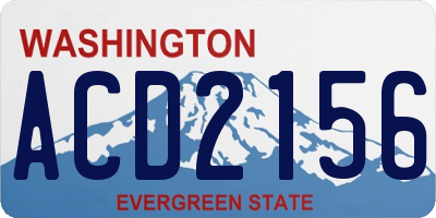 WA license plate ACD2156