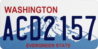 WA license plate ACD2157