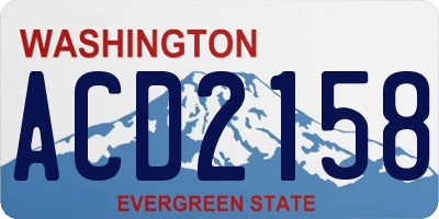 WA license plate ACD2158