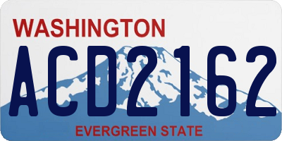 WA license plate ACD2162