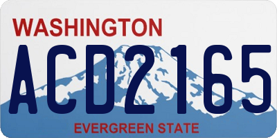 WA license plate ACD2165