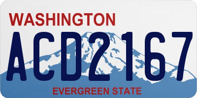 WA license plate ACD2167
