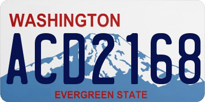 WA license plate ACD2168