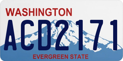 WA license plate ACD2171