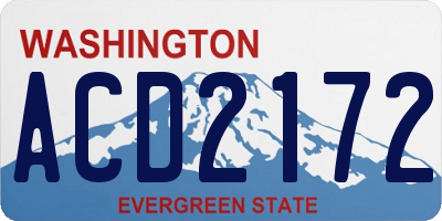WA license plate ACD2172