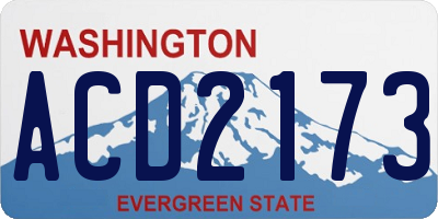 WA license plate ACD2173