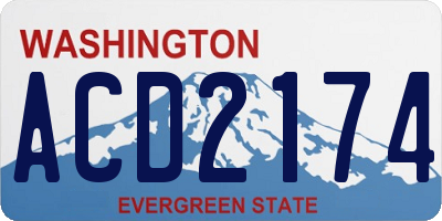 WA license plate ACD2174