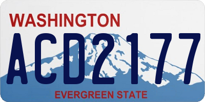WA license plate ACD2177