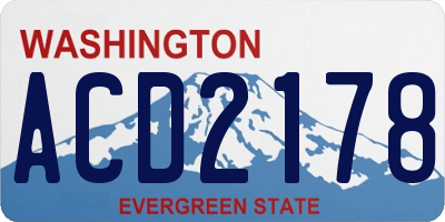 WA license plate ACD2178