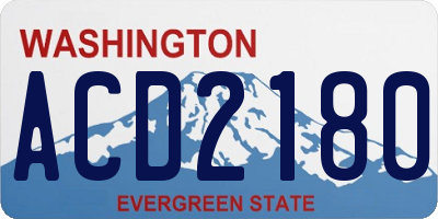 WA license plate ACD2180