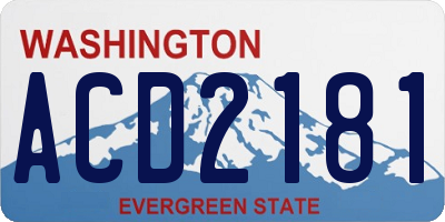 WA license plate ACD2181