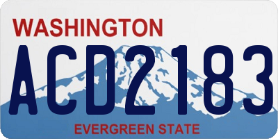 WA license plate ACD2183