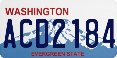 WA license plate ACD2184