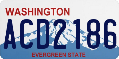 WA license plate ACD2186